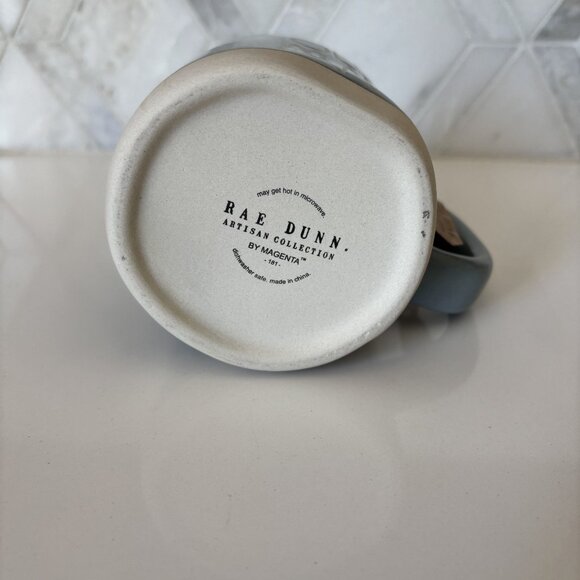 Rae Dunn Grumpy Old Man Blue and White Mug with Tie Tag New Unused - Picture 7 of 10